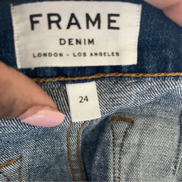 Frame Sweetzer High Water Cropped Jean Wide Leg Flare Stretch Sailor Pants 24 - Picture 5 of 17